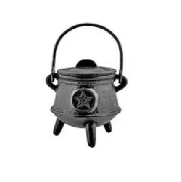 Iron Incense Resin Burner and Iron Cauldron with pentagram in black finish Handmade Charcoal Burner