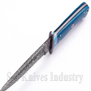 Couteau de chasse de damas, fait à la main, avec espaceur de pierre turquoise et manche de feuille de résine (Smk1349), nouveau - Product Image 6