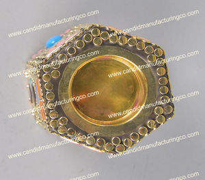 Quemador de incienso de Metal con incrustaciones de hueso, quemador de incienso árabe con incrustaciones de perla Madre, nuevo - Product Image 4