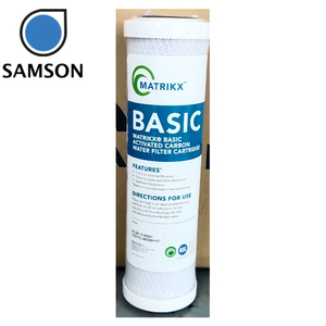 Filtre à eau MATRIKX 10 pouces à bloc de charbon actif CTO, NSF 05-250-10-BASIC, 100% charbon de coque de noix de coco, Taiwan, manuel, 5 microns - Product Image 2