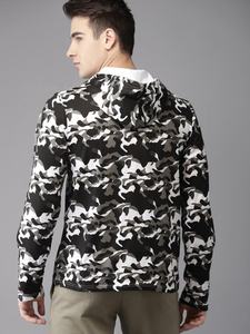 Sweat à capuche pour hommes, capuche imprimée blanc et noir, sweat-shirt à manches longues, mode hip hop homme imprimé par EVERGLOW - Product Image 3