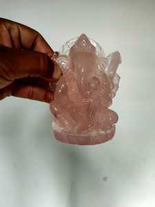 Escultura de Ganesha en Aventurina Melocotón Grabada a Mano, 2-2.5 Pulgadas, Origen India, Arte Espiritual Feng Shui Coleccionable - Product Image 3