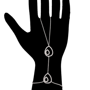 Pulsera minimalista con forma de lágrima para mujer, pulsera de dedo hecha a mano de plata 925, con dedo turco, a la moda - Product Image 1