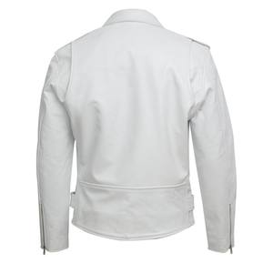 Chaqueta de piel de oveja auténtica para motorista, disponible en todos los colores, Color blanco, 2022 - Product Image 6