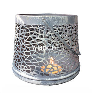 Vente chaude moderne fer photophore forme ronde fait à la main fer noir couleur bougie pot maison et mariage table décorative - Product Image 6