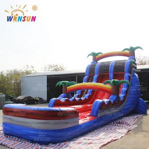 Toboggans aquatiques gonflables WINSUN de 19 pieds avec piscine, toboggans aquatiques tropicaux commerciaux pour enfants, aire de jeux extérieure - Product Image 3