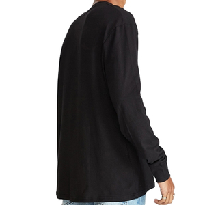 T-shirts à manches longues pour hommes, 100% coton, uni, noir, nouvelle collection été OEM. - Product Image 5