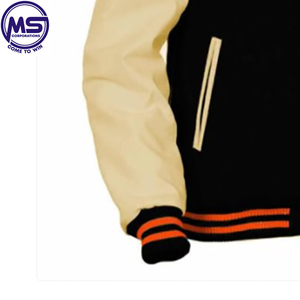 Vestes avec logo personnalisé 100% Varsity en laine et manches en cuir pour veste de baseball - Product Image 4