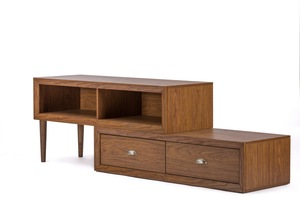 Modern Solid Wood Minimalist <b>TV</b> <b>Stand</b> Cabinet Table with Drawer for Living Room Furniture - Product Image 4