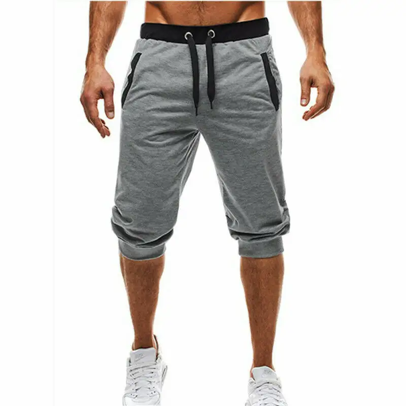 Homens Casuais Calções Corredores Sweatpants Baggy Cotton Curto Calças de Treino de Ginásio de Esportes