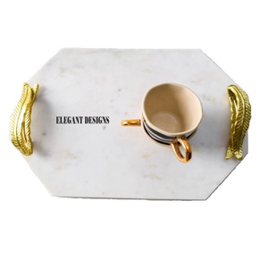 Plateau de service en marbre de qualité supérieure Style moderne Classique Luxueux Fantaisie Plat Fabricant Exportateur - Product Image 3