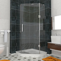 Cabine de douche carrée sans cadre de luxe personnalisée en usine avec design côtier, plateau en ABS, verre de 6 mm, garantie 1 an