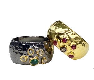 Anillo de Plata de Ley 925 con gemas de Rubí, joyería de moda Unisex, oro oxidado, diamante, Esmeralda, GEMA, único - Product Image 3