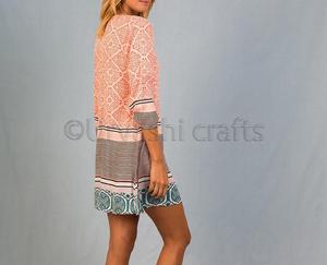 Tunique perlée de créateur pour femme, à manches longues, avec imprimé numérique, nouvelle collection - Product Image 4