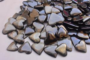 Corazón de obsidiana dorado, cabujones de gemas sueltas de obsidiana dorada, venta al por mayor - Product Image 2