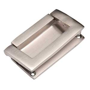 Fait à la main En Laiton Argenté Affleurant Rectangulaire Boutons de Tiroir Commode Armoire Porte Peinte À La Main - Product Image 1