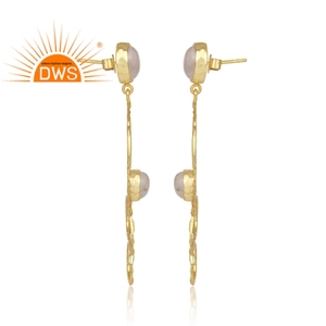 Pendientes de piedras preciosas de arcoíris naturales, conjunto de joyería al por mayor, aretes redondos de plata chapados en oro - Product Image 3