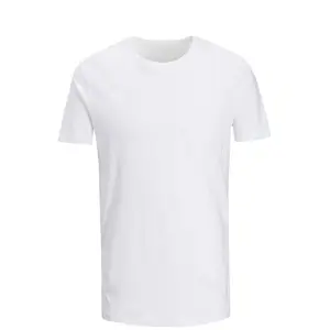 T-shirt da uomo a maniche corte bianca con stampa T-shirt all'ingrosso in fabbrica con logo ricamato