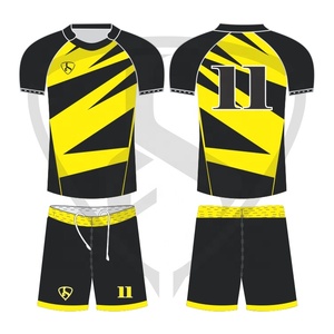 Uniforme de Rugby pour hommes, kit de chemises de bonne qualité, avec impression bleue personnalisée - Product Image 5