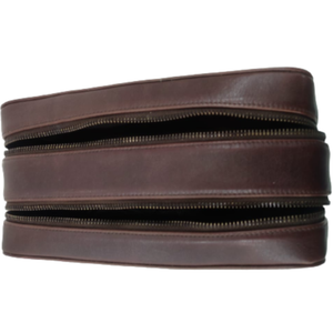 Motif géométrique à la mode en cuir véritable pour trousse de toilette fermeture à glissière voyage sac cosmétique maquillage Nylon coton toile - Product Image 4