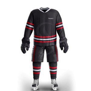Uniforme de hockey sur glace de qualité supérieure 100% polyester respirant et anti-humidité avec options de logo personnalisé, nom d'équipe et design - Product Image 6