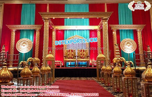 Boda especial Triple Polo Mandap Alemania Hermosa boda al aire libre Triple Mandap Pilar DE BODA Mandap abierto Configuración DE BODA EE. UU. - Product Image 2