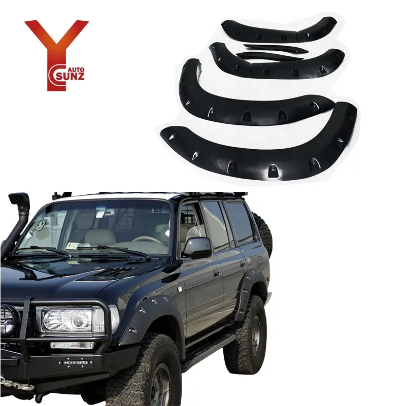 YCSUNZ For Land Cruiser FJ80 LC120 70 80 series ABS Plastic Matte Black Fender Flare Modified off road Car Exterior Accessories