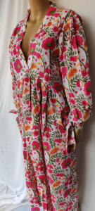 Trending Floral Printed Indian Cotton Hand Block Print Summer Beach Cover <b>Kaftan</b> for Women <b>Long</b> Kimono Floral Tunic Ethnic dress - Product Image 5