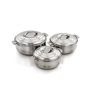 Latest Design Round Shape Serving Food Hot <b>Pot</b> Silver Color Stainless Steel Casserole Dish Hot <b>Pot</b> For Restaurant Use - Product Image 4