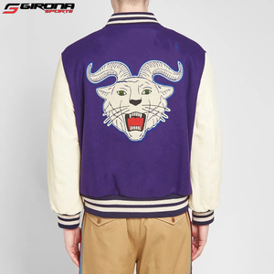 Custom high school team leather sleeve embroidery <b>baseball</b> letterman varsity <b>jackets</b> <b>for</b> <b>men</b> - Product Image 2