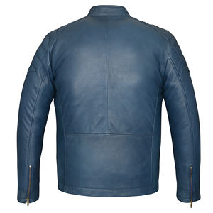 Blouson motard noir en cuir d'agneau véritable pour homme VÉRITABLE VESTE DE MOTO VINTAGE POUR HOMME - Product Image 2