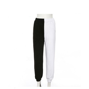 Pantalon décontracté pour femme, nouveau style, taille haute, couleur contrastante, coupe ample, plissé, avec étiquette tissée, vente en gros ODM - Product Image 2