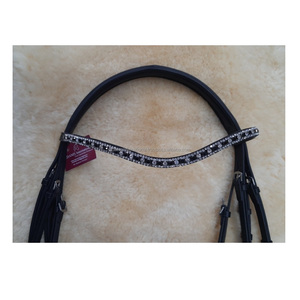 Correa de cuero de caballo para cejas, brida de 3 filas de cristal ondulado - Product Image 3