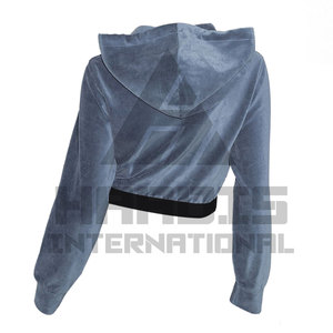 Crop Top Hoodies Crop Hoodie Custom Logo Printing Cotton Short Hoodie Sudaderas Mujeres Crop Top con diseño de logotipo personalizado - Product Image 3