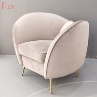 Offre Spéciale Meubles Accent Chaise Jambes D'or Velours Fauteuil Arrondi Canapé Moderne