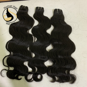 Remy crudo directamente de fábrica extensiones de 100% Natural de la onda del cuerpo teje Real vietnamita del pelo humano de la Virgen de la extensión del pelo - Product Image 1