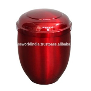Suministros funerarios estilo americano de urna de hierro rojo plateado de Brassworld India - Product Image 1