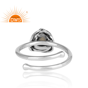 Natural Rainbow Moonstone Gemstone 925 Sterling Silver Women's Oxidized Weddings <b>Ring</b> Jewelry Wholesaler - Product Image 4