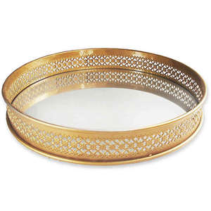 ถาดเสิร์ฟโลหะแก้วทรงกลมสไตล์โมเดิร์น - Product Image 2