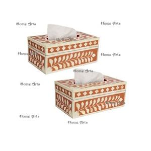 Ensemble de 2 boîte à serviettes en nacre de forme carrée boîte de papier de soie de taille personnalisée pour fournisseur en gros - Product Image 6