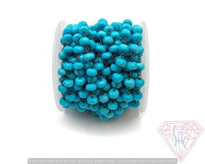 Hạt dây bọc đen Rhodium tự nhiên đa đá quý đồ trang sức rondelle hình dạng đá quý đính cườm Mân Côi đồng xu quyến rũ chuỗi - Product Image 4