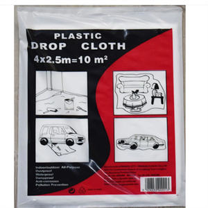 6ไมครอน4เมตร X 5เมตรผู้บริโภคสีแผ่นป้องกัน Polythene พลาสติกผ้าหล่น - Product Image 4