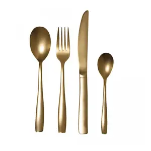 Handmade trang trí Vàng Hoàn thiện Flatware Set Brass kim loại thiết lập dao kéo bảng muỗng dao nĩa và spreader thiết lập dao kéo