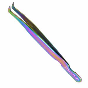 Multi Color Wide Tip 75deg Tweezer for Eyelash Extensions with Your Own Logo, Base Cut Design Eyelash Tweezer Private Label - Product Image 4