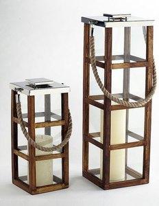 Worthbuy — lanterne de bougies en acier inoxydable, avec poignées en corde de Jute, décoration d'hôtel et maison, prix de gros - Product Image 6