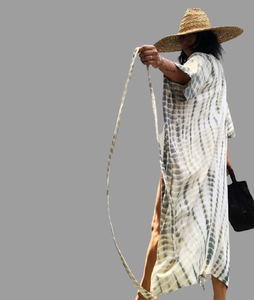 Cover up Kimono de plage 2022 coton, longue robe style Boho, teinture cravate à la main, nouveauté 100% - Product Image 3