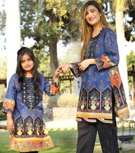 Haute qualité femmes coton lin Viscose soie rayonne Kurti robe Style pakistanais pas cher Options disponibles - Product Image 1