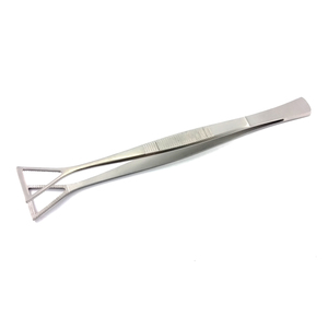 Pince à épiler Caesar à tête large, finition brillante / mate, 20,5 cm, en acier inoxydable, pour piercing, outils professionnels en gros - Product Image 1