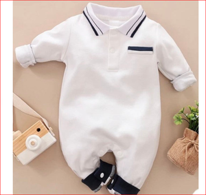 Mono de chándal para bebé recién nacido, mono de manga larga para todas las estaciones con estampado propio, mono de algodón unisex con certificado GOTS - Product Image 1