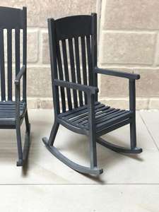 Focus à bascule rustique en fer métal, finition grise, Miniature, pour décoration de la maison, Top de Table, mini chaise, meilleure vente, livraison gratuite - Product Image 2